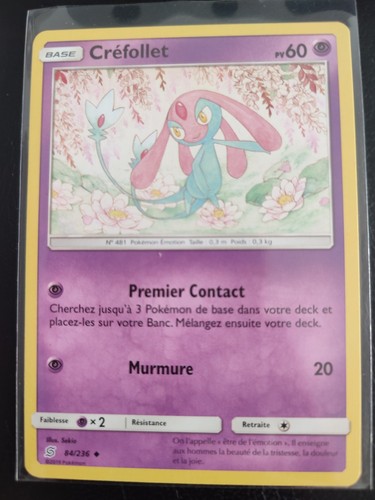 Carte pokémon créfollet - carte,