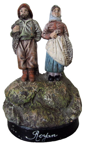 Figurine terre cuite couple - terre,