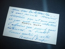 CARTE AUTOGRAPHE DE RAOUL DUFY