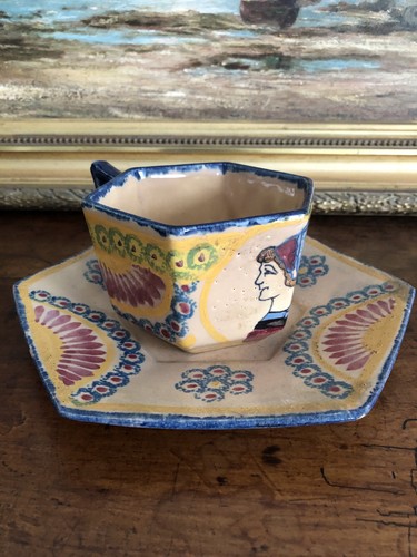 Tasse soucoupe faïence - tasse,