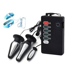 Shock-Kit-E-Stim-Electro-Pulse-Host-2-Rings-Large-Plug-Toy-Therapy-Device-Set