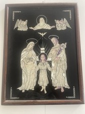 Marqueterie de nacre sur panneau bois laqué – 42,5 cm x 32,5 cm