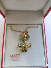 MATY PLAQUE OR Ensemble chaîne+pendentif assorti à la bague n 17 multi cristaux
