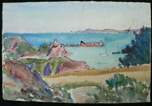Dessin ancien aquarelle ecole - aquarelle,