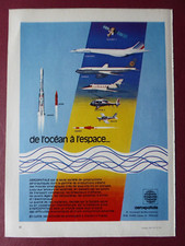 12/1978 PUB AEROSPATIALE CONCORDE ARIANE RALLYE AIRBUS CORVETTE EXOCET FRENCH AD