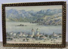 Aquarelle signée : vue du