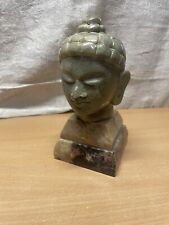 Ancienne Tête De Bouddha En Marbre Sculptée 