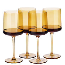 Lot 4x verre à vin verres à pied teinté ambre boisson cocktail