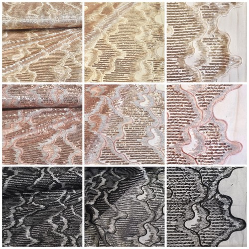 Tissu pailleté tulle brodé - tissu,