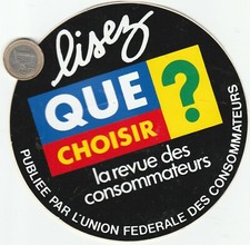 Autocollant. Magazine. QUE CHOISIR