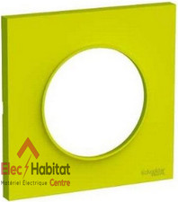 Plaque simple Odace Style 1 poste vert chartreuse Schneider S520702H