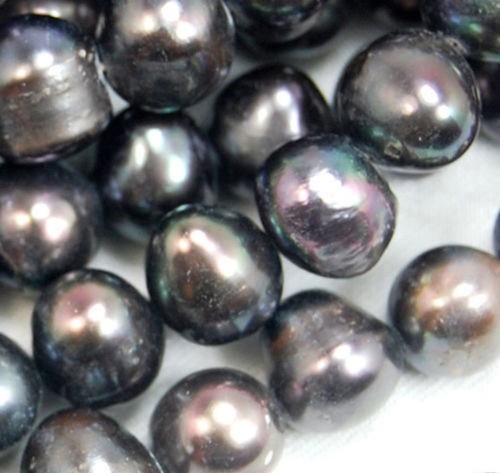 Natural 8mm black - 7-8mm, freshwater