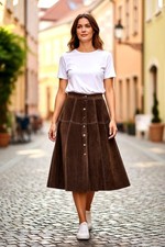Jupe Vintage Marron Daim