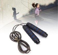Corde à sauter pour gym sport fitness crossfit en vitesse rope réglable noirbleu