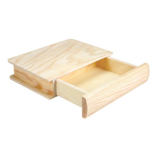 Boite forme livre bois - de,