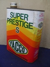 BIDON ANCIEN HUILE  GARAGE  " YACCO  SUPER  PRESTIGE  S "  ANNÉES   80