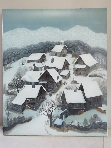 Tableau village sous la - tableau, "village