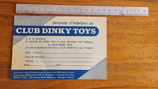 CLUB DINKY TOYS    bulletin d'adhésion    années 1958
