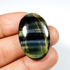 Cabochon oeil de tigre bleu