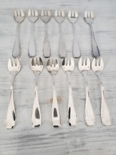 SERVICE A HUITRES 12 FOURCHETTES METAL ARGENTE ART DECO- MENAGERE - COUVERTS -