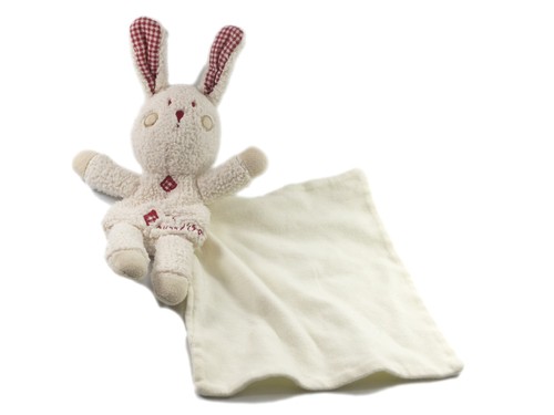 Doudou lapin blanc - , rouge