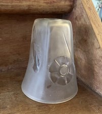 French Art deco Light Shade 1930 DEGUE Heavy Glass Tulip Flower Clear Glass