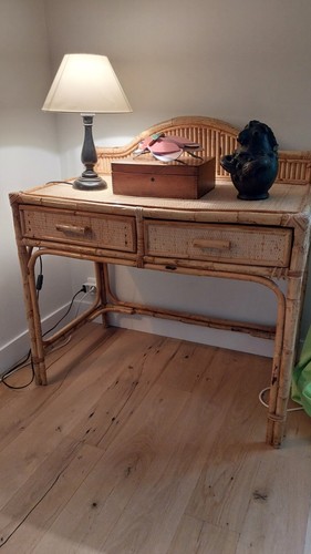Table bureau bambou vintage