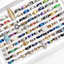 Lot revendeur bagues femme acier inoxydable ring bijoux TT-00016