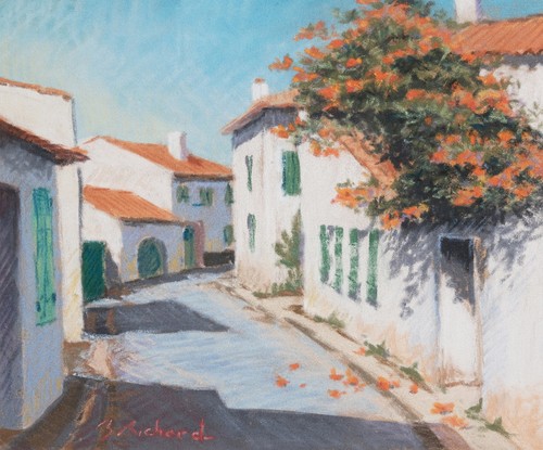 Pastel paysage île - pastel, de