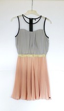 Elégante Robe IKKS, grise / saumon, Taille S, TBE