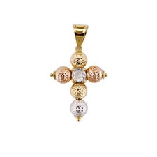 Pendentif Collier Croix Boules