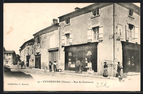 Cpa vendeuvre rue commerce - cpa,