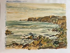 Georges PRESTAT Maroc El JADIDA Aquarelle 49.5cm * 65cm Années 50