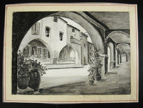 Dessin original lavis - , vers