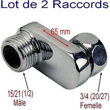 Lot de 2 Raccords 40 mm Décalé, Excentré, 3/4-1/2,Laiton Chromé (20/27 - 15/21) 