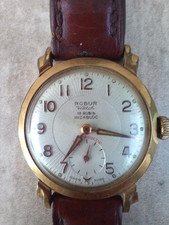 Ancienne Montre ROBUR Watch Mécanique 15 Rubis Incabloc Ebauche Suisse Plaqué or