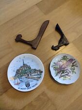 Petites Assiettes de Souvenir : Mont Saint Michel et Oiseaux - Avec support