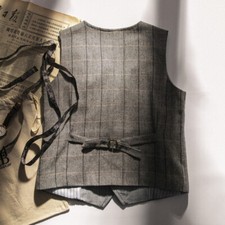 Rétro Hommes Laine Mélange Gilet Tweed à Chevrons Gilet Costume Gilet Affaires