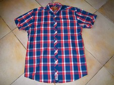 CHEMISE MANCHES COURTES A CARREAUX ROUGE BLEU BLANC TAILLE 42 MARQUE SPRINGFIELD