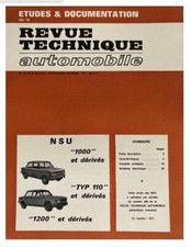 Revue Technique Automobile NSU 2 Et 4 Cylindres Prinz 1000 Tts T110 1200 sport