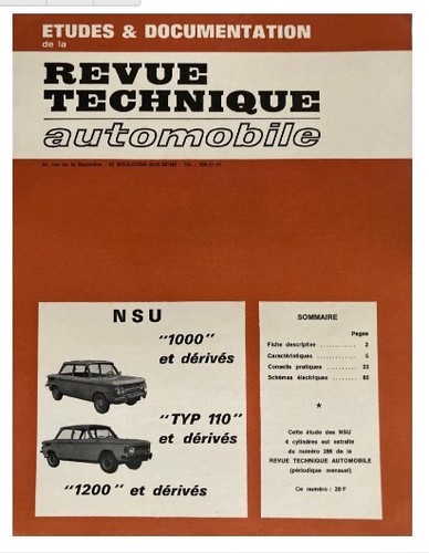 Revue technique automobile nsu - revue,