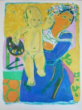 ROGER BEZOMBES LITHOGRAPHIE ORIGINALE SIGNEE MATERNITE EPREUVE D'ARTISTE