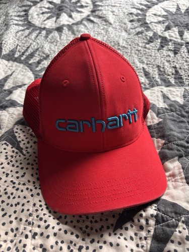 Red carhartt mesh trucker hat - red,