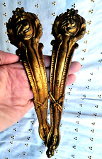 Ancienne paire de supports de tringle à rideaux anciens en bronze
