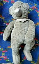 EB2 / DOUDOU PELUCHE J-LINE OURS OSCAR GRIS TAUPE 54 CM ETAT NEUF