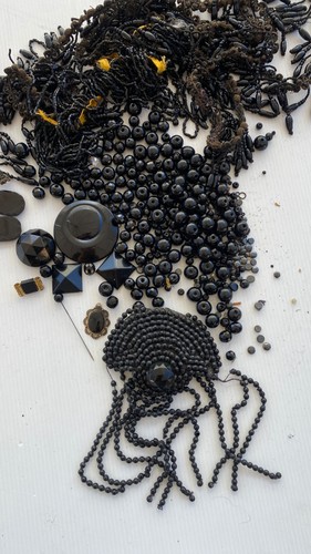 Lot ancienne perles - ancienne, jais