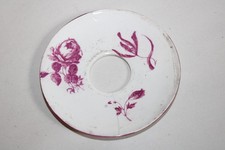 Ancienne bobèche pour bougeoir en faïence de Gien, décor Marseille, dia. 8.7cm