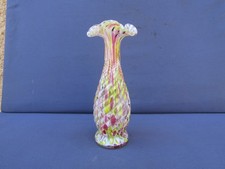 Jolie petit soliflore en verre polychromme, verrerie de clichy, 21,5cm, XXéme