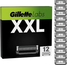 Pack XXL 12 Lames GILLETTE "LABS" Recharges Rasoir Gilette Compatible Chauffant