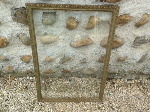 Ancien grand cadre photo bois